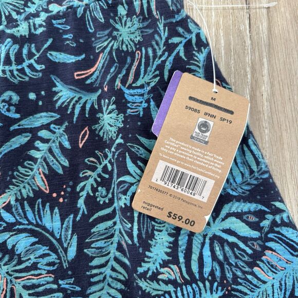 Patagonia Dress Womens Size Medium A Forest Navy Jersey Dress Cross Back NWT - Picture 3 of 8